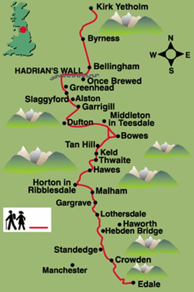 Pennine Way map
